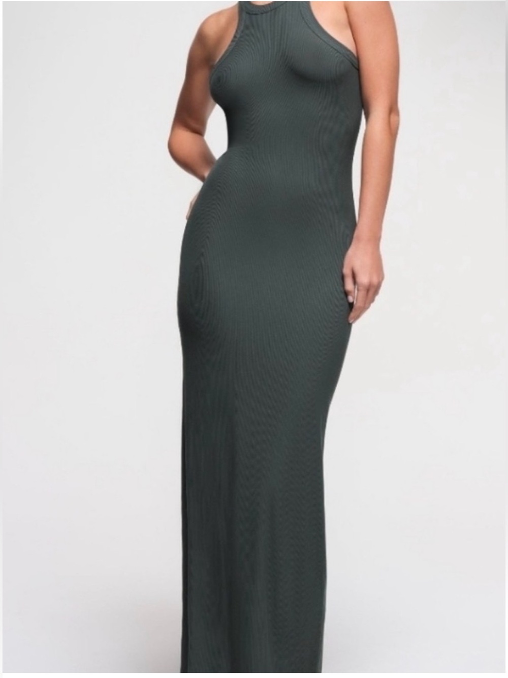 SKIMS Ribbed Sleeveless Maxi Dress in Forest Green Size M NWT